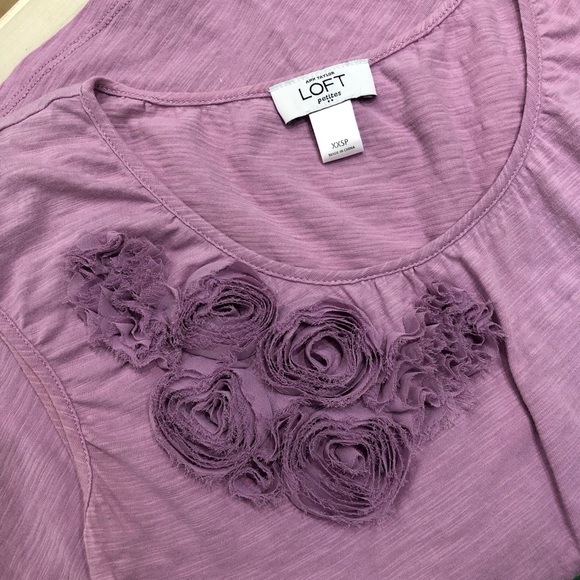 LOFT XXSP Dusty Lavender Embellished Women’s T-Shirt - Picture 2 of 3